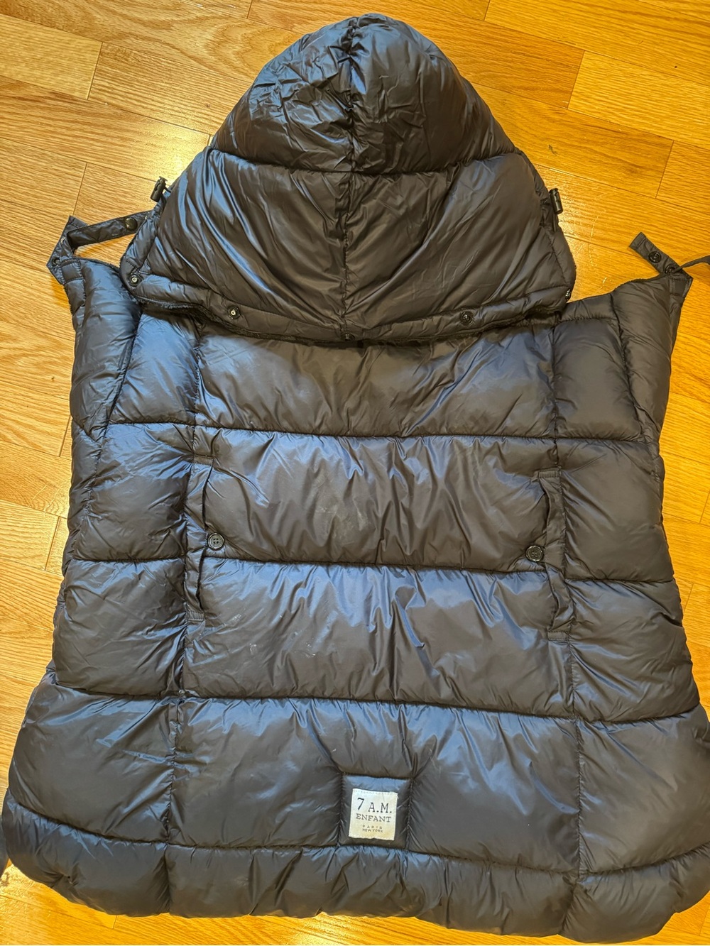 7 A.M. Enfant Black Puffer Baby Footmuff / Stroller Sleeping Bag